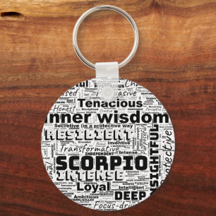 Scorpio Zodiac Word Cloud Chaveiro