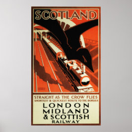 SCOTLAND London & Scottish Rail Poster vintage