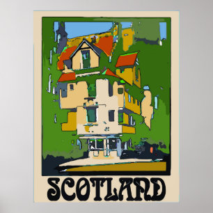 Scotland, poster de viagens, adiciona o texto