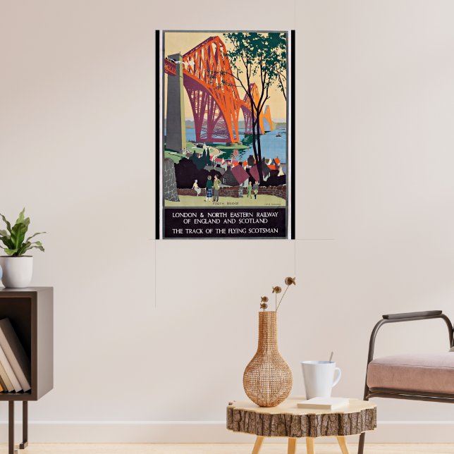 Scotland Poster de viagens, Forth Bridge, (Sala de Estar 3)