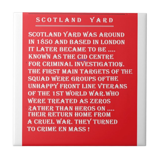 Scotland Yard, a história de Londres Inglaterra (Frente)