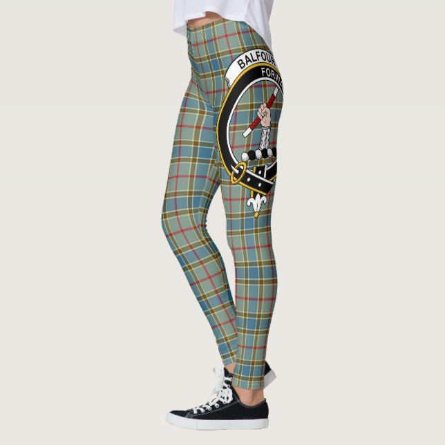 Scotstee Clan Balfour Crest Tartan Women Leggings (Esquerda)