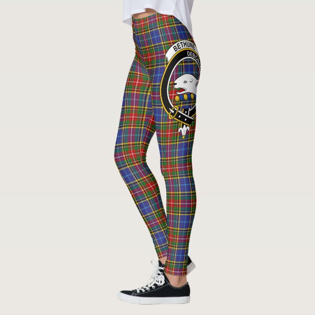 Scotstee Clan Bethune Crest Tartan Women Leggings (Esquerda)