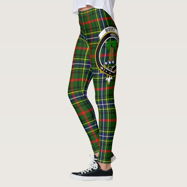 Scotstee Clan Bisset Crest Tartan Women Leggings (Esquerda)