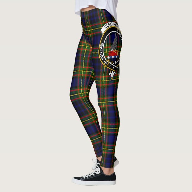 Scotstee Clan Clelland Crest Tartan Women Leggings (Esquerda)