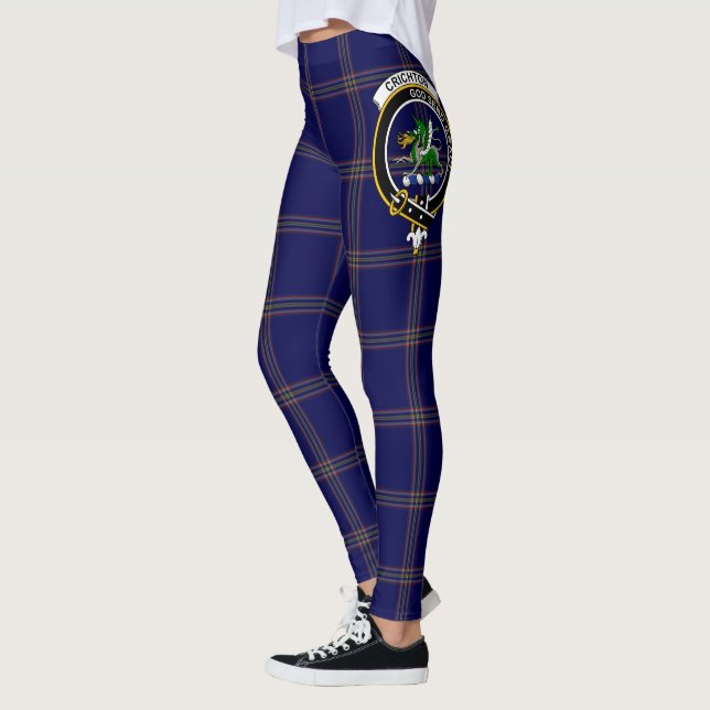 Scotstee Clan Crichton Crest Tartan Women Leggings (Esquerda)