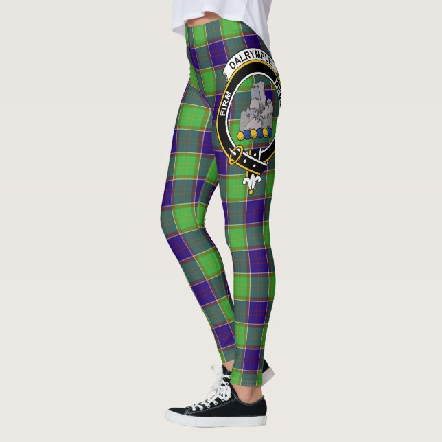 Scotstee Clan Dalrymple Crest Tartan Women Legging (Esquerda)