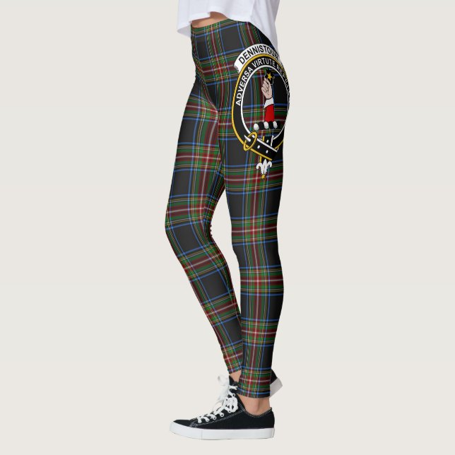 Scotstee Clan Denniston Crest Tartan Women Legging (Esquerda)
