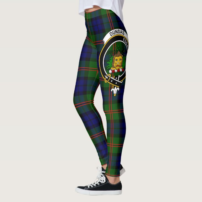 Scotstee Clan Dundas Crest Tartan Women Leggings (Esquerda)