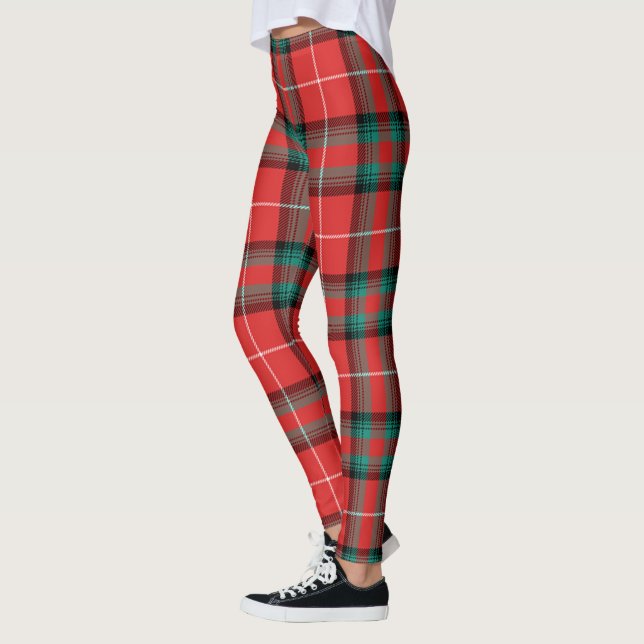 Scotstee Clan Glas Red Tartan Women Leggings (Esquerda)