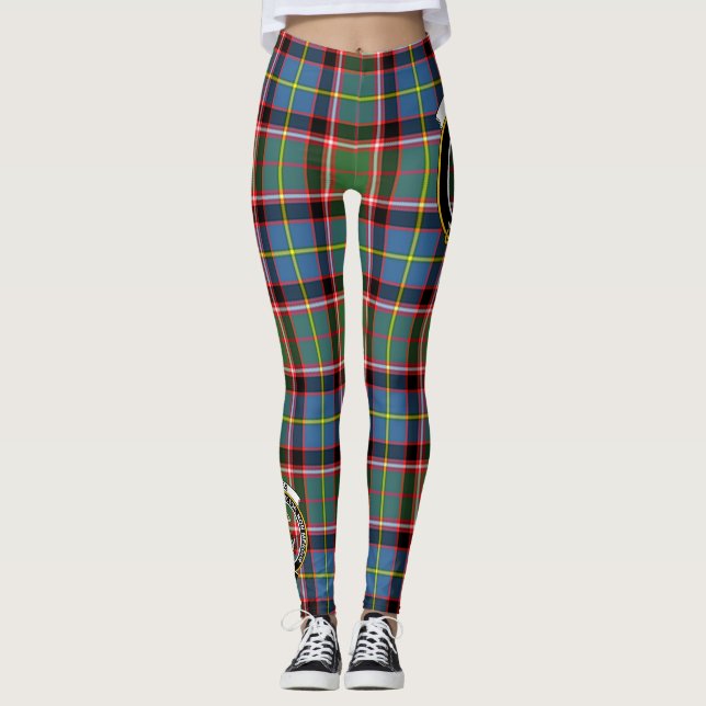 Scotstee Clan Glass Crest Tartan Women Leggings (Frente)
