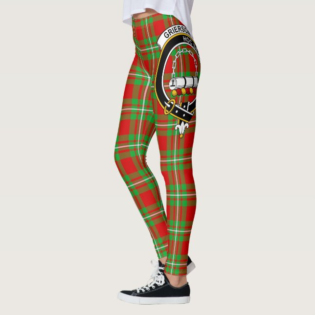 Scotstee Clan Grierson Crest Tartan Women Leggings (Esquerda)