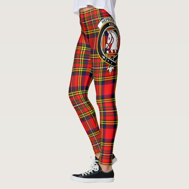 Scotstee Clan Hepburn Crest Tartan Women Leggings (Esquerda)