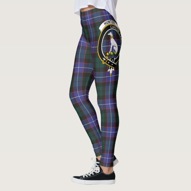 Scotstee Clan Hunter Crest Tartan Women Leggings (Esquerda)
