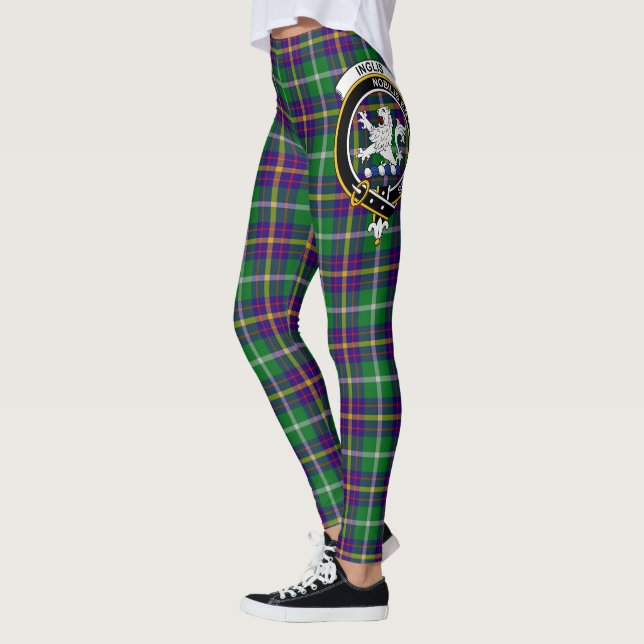 Scotstee Clan Inglis Crest Tartan Women Leggings (Esquerda)