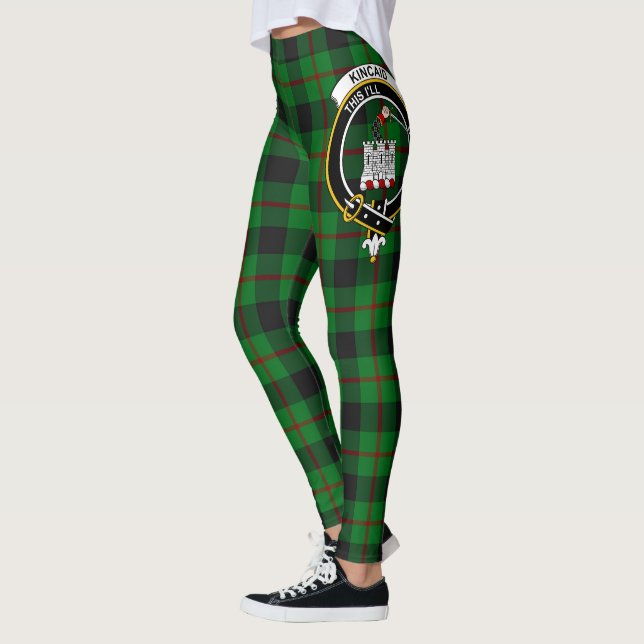 Scotstee Clan Kincaid Crest Tartan Women Leggings (Esquerda)