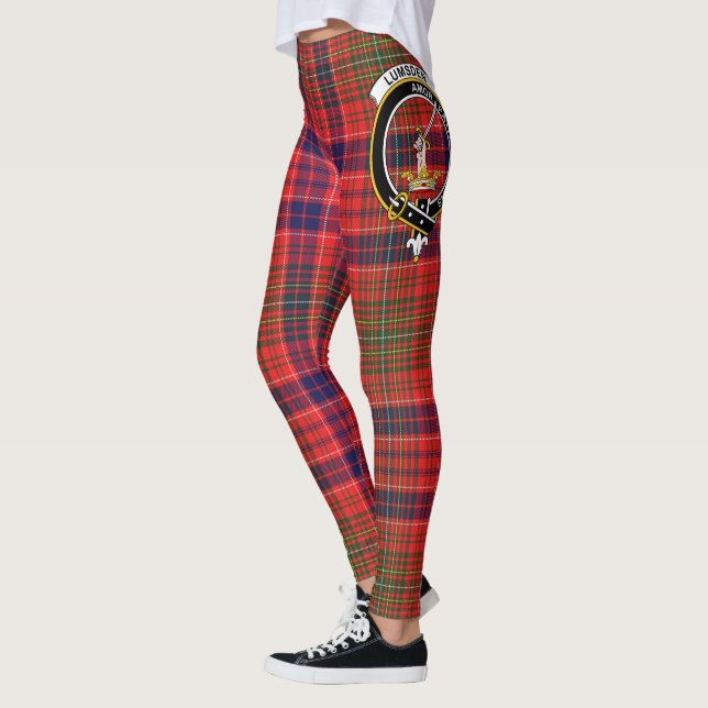 Scotstee Clan Lumsden Crest Tartan Women Leggings (Esquerda)