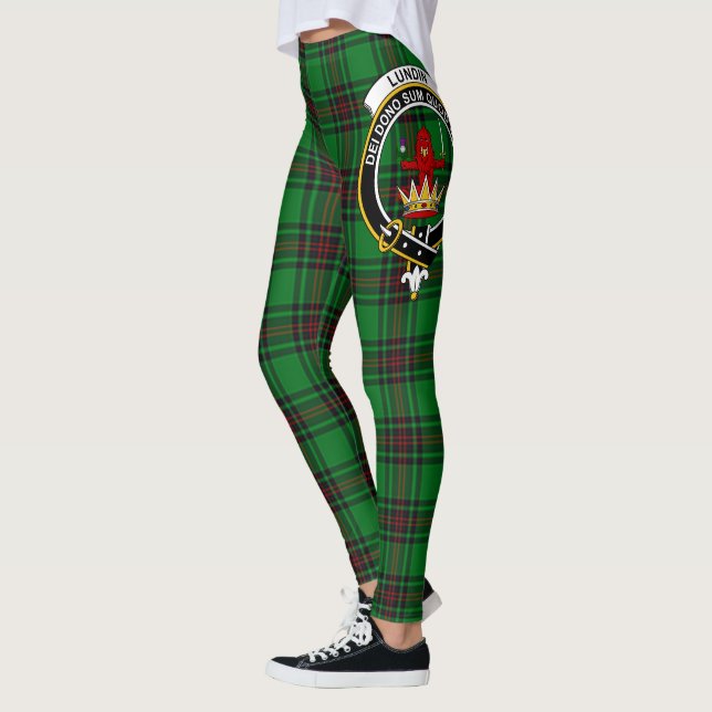 Scotstee Clan Lundin Crest Tartan Women Leggings (Esquerda)