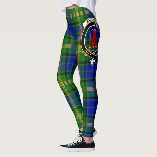 Scotstee Clan MaiTland Crest Tartan Women Leggings (Esquerda)