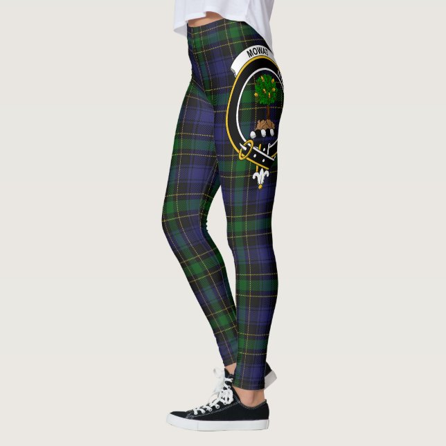 Scotstee Clan Mowat Crest Tartan Women Leggings (Esquerda)