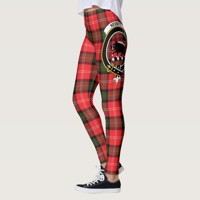 Scotstee Clan Nesbitt Crest Tartan Women Leggings (Esquerda)