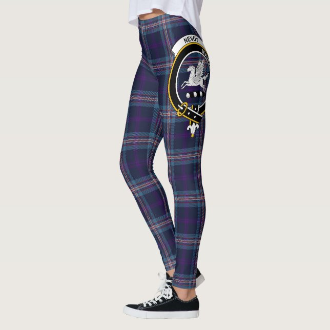 Scotstee Clan Nevoy Crest Tartan Women Leggings (Esquerda)