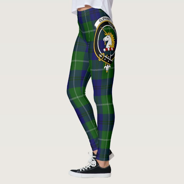Scotstee Clan Oliphant Crest Tartan Women Leggings (Esquerda)