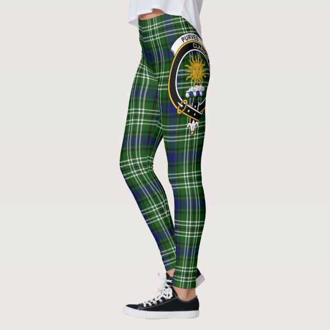 Scotstee Clan Purves Crest Tartan Women Leggings (Esquerda)