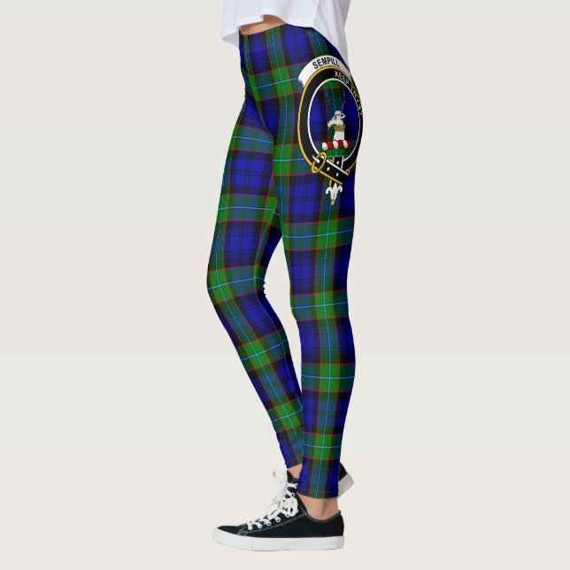 Scotstee Clan Sempill Crest Tartan Women Leggings (Esquerda)
