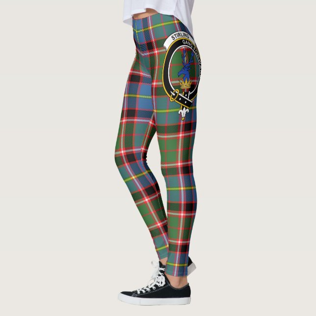 Scotstee Clan Stirling Crest Tartan Women Leggings (Esquerda)