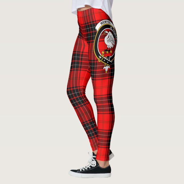 Scotstee Clan Wemyss Crest Tartan Women Leggings (Esquerda)