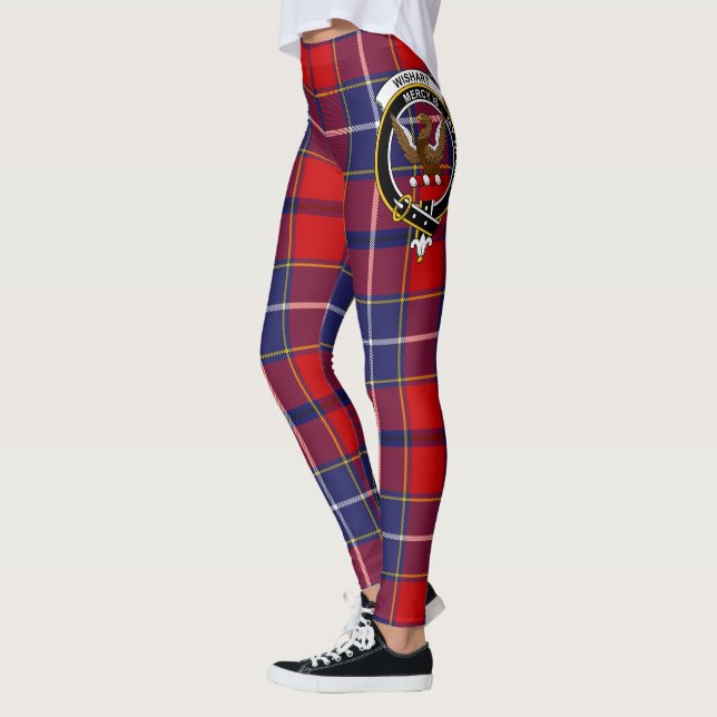 Scotstee Clan Wishart Crest Tartan Women Leggings (Esquerda)