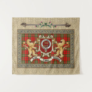 Scott Clan Crachá & Tartan c/Lions Tapeçaria