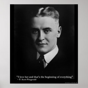 Scott Fitzgerald "Love/Beging" - Poster de citaç