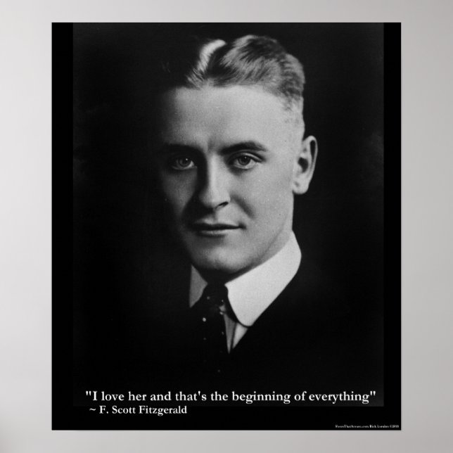 Scott Fitzgerald "Love/Beging" - Poster de citação (Frente)