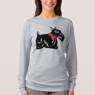 Scottie Dog - Camiseta de Longa Folha para Mulhere
