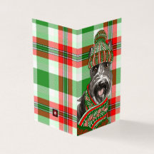 Scottie Dog com Red and Green Xadrez Christmas