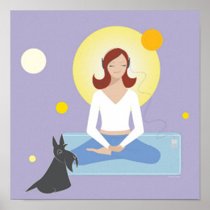 Scottie galão que Meditating - poster