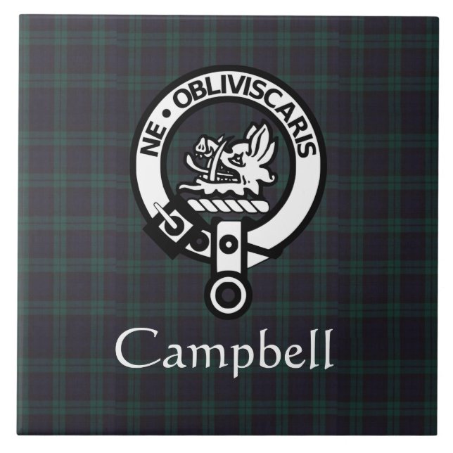 Scottish Campbell Crest Crachá & Tartan (Frente)