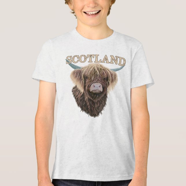 Scottish Highland Cow With Scotland Slogan (Frente)