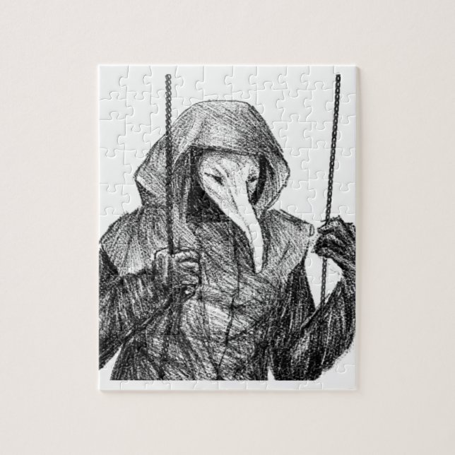 SCP 049 sobre quebra-cabeça de desenho (Vertical)