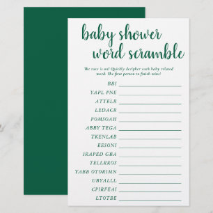 Scramble com palavras simples   Cartão Neon Green