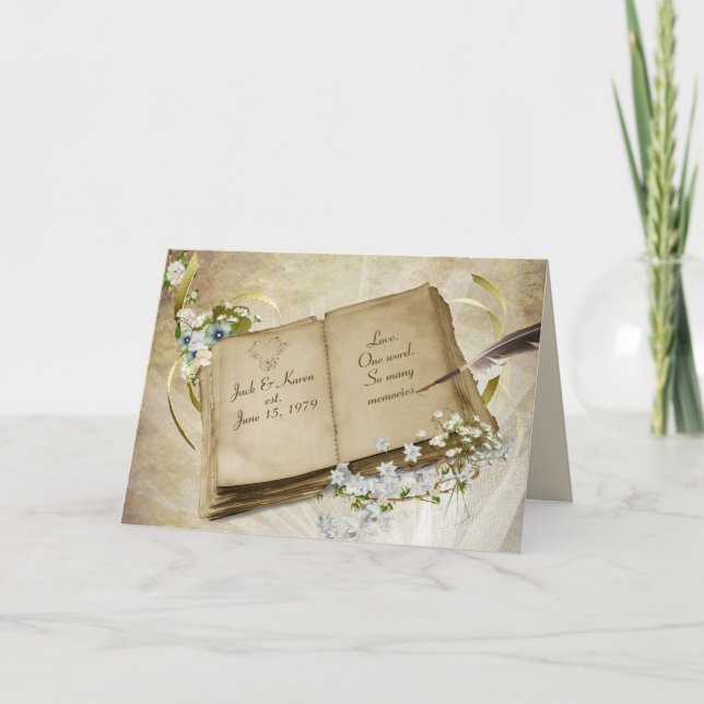 Scrapbook de aniversário de casamento com cartão d (Frente)