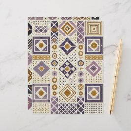 Scrapbook geométrico roxo e Dourado escandinavo