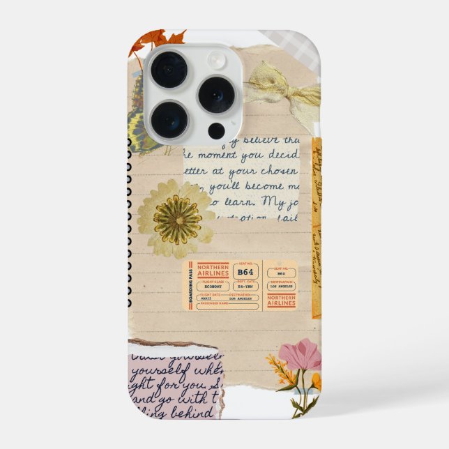 Scrapbook Style Floral Journal Cover Case (Verso)