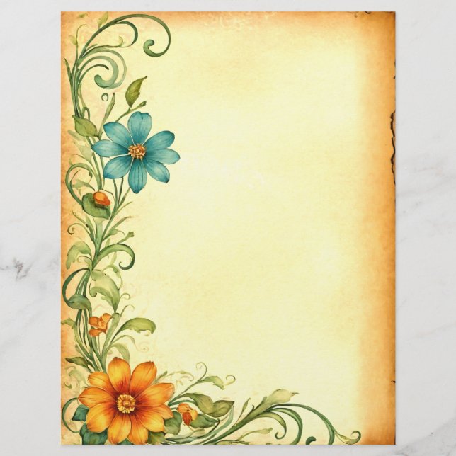 Scrapbooking Junkjournal Vintage Blumen Rahmen (Frente)