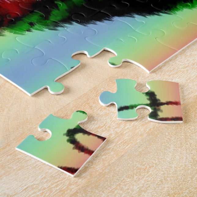 Scribble Love Xoxo Heart Stripe Quebra-cabeça (Lateral)