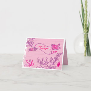 SCRIBBLES no Cartões de agradecimentos dobrado do 