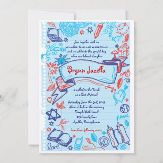SCRIBBLES no Convite Bat Mitzvah NOTEPAPER