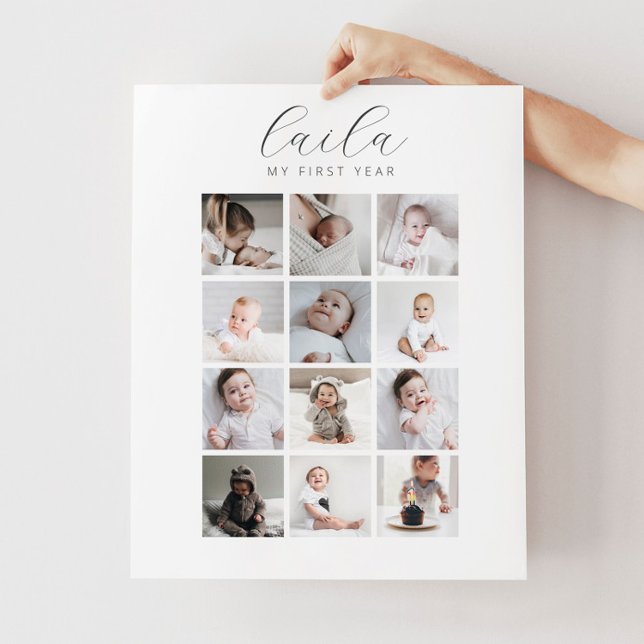 Script 1st Year 12 Photo Collage Poster (Criador carregado)